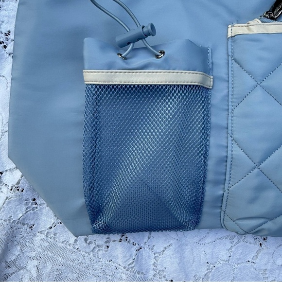 Steve Madden Stylish Blue Quilted Women's Nylon Tote Bag - Picture 10 of 14